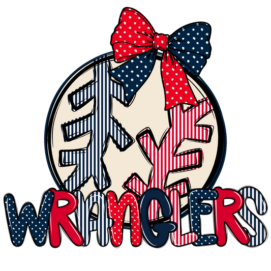 Wranglers Baseball-Softball Spirit Design-Navy & Red