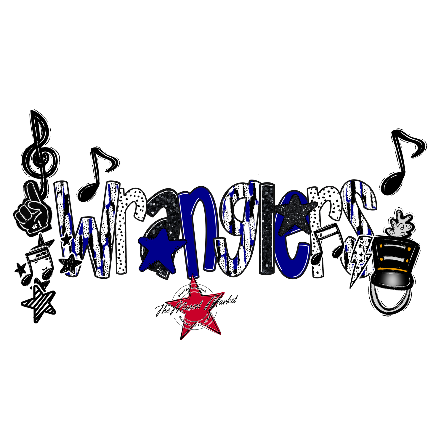 Wranglers Band Scrape-Blue