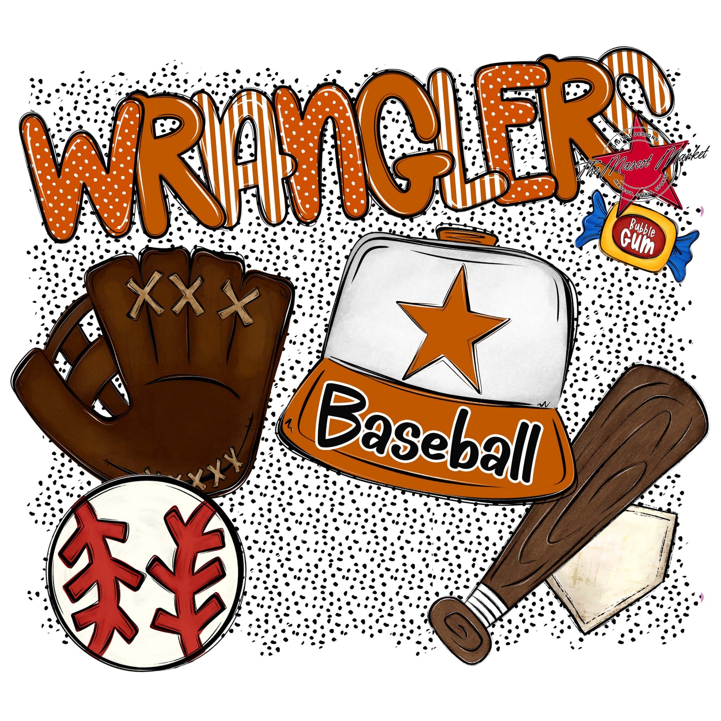 Wranglers Baseball Spirit-Burnt Orange