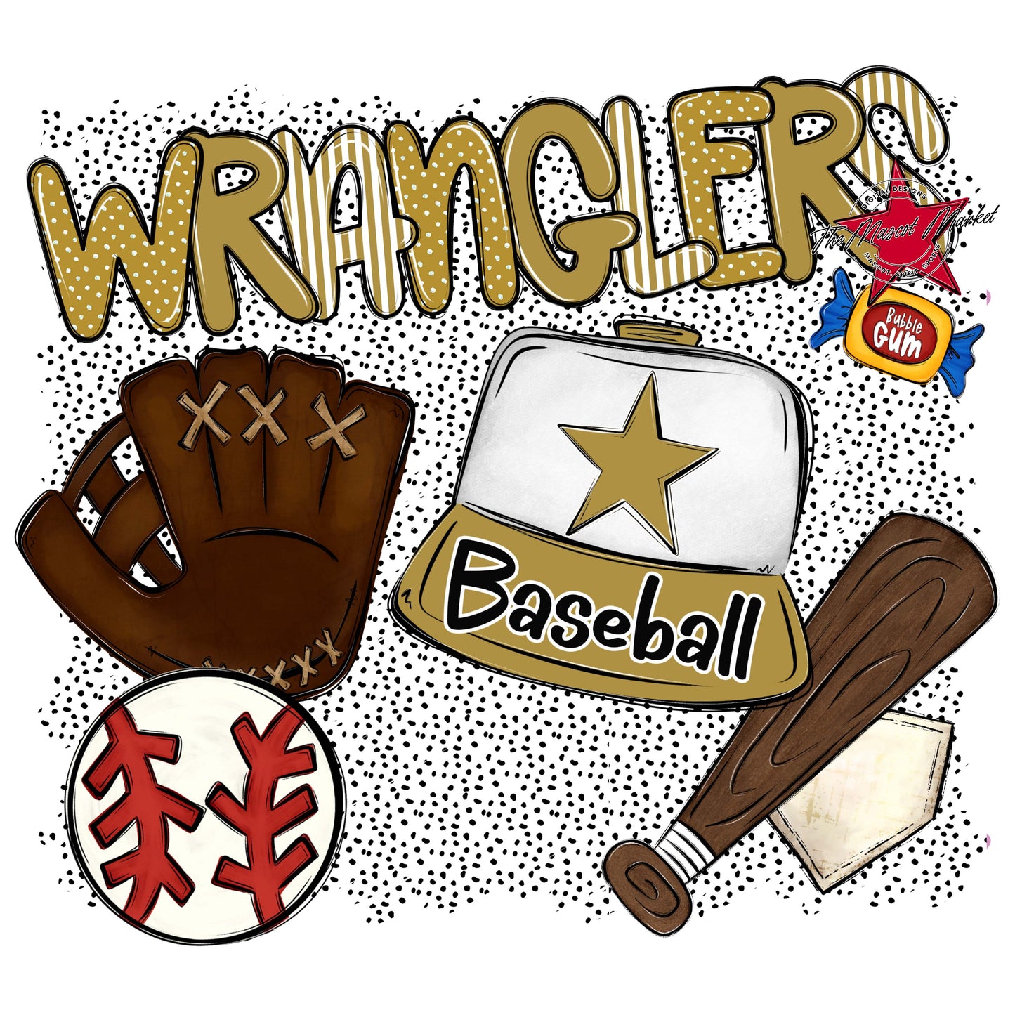 Wranglers Baseball Spirit-Gold