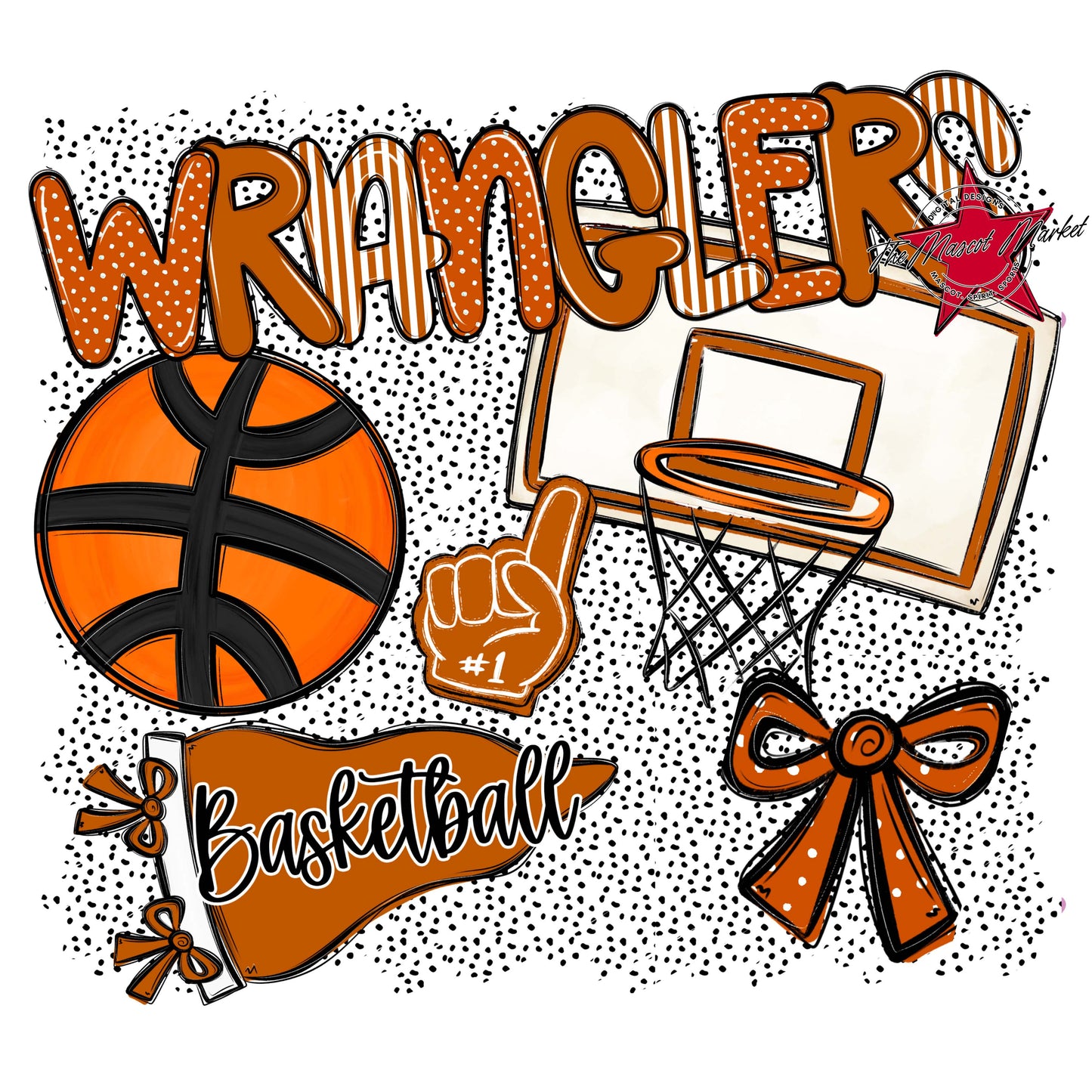 Wranglers Basketball Spirit-Burnt Orange