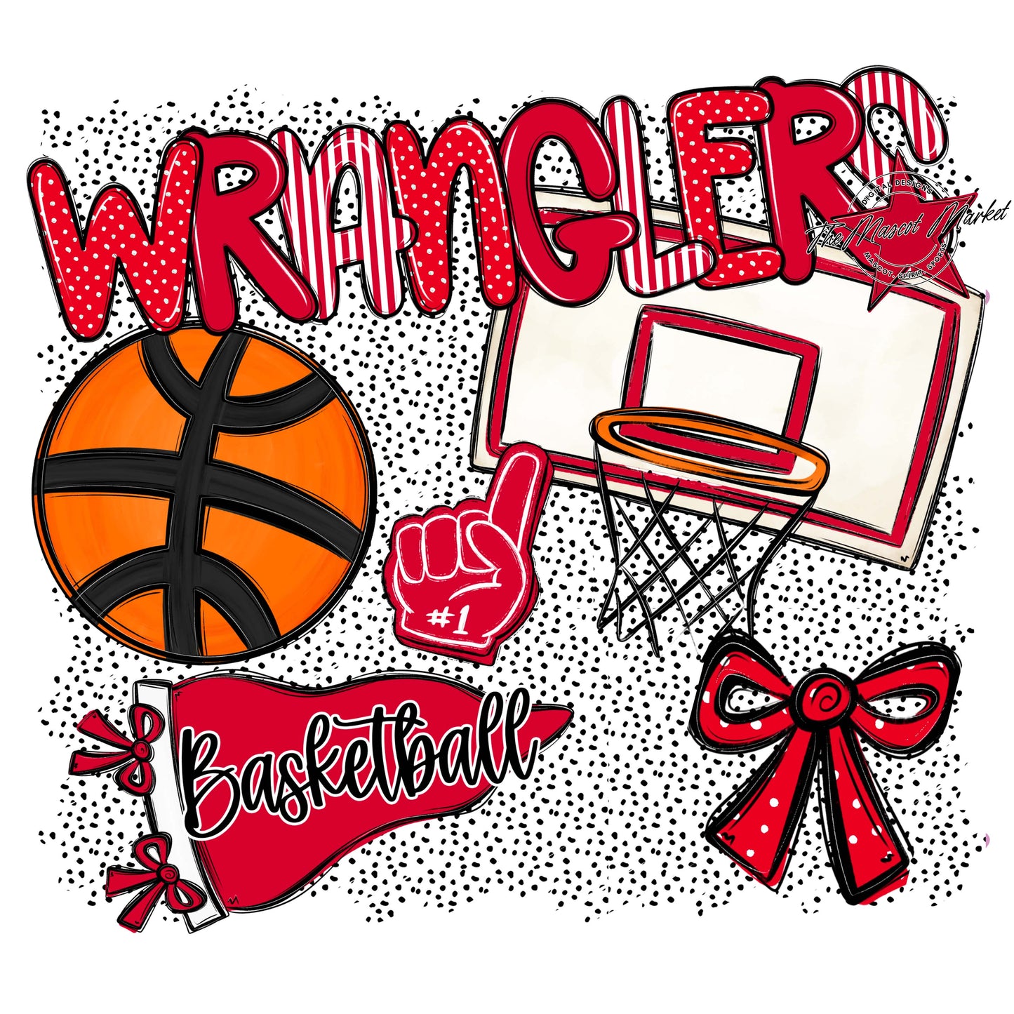 Wranglers Basketball Spirit-Red