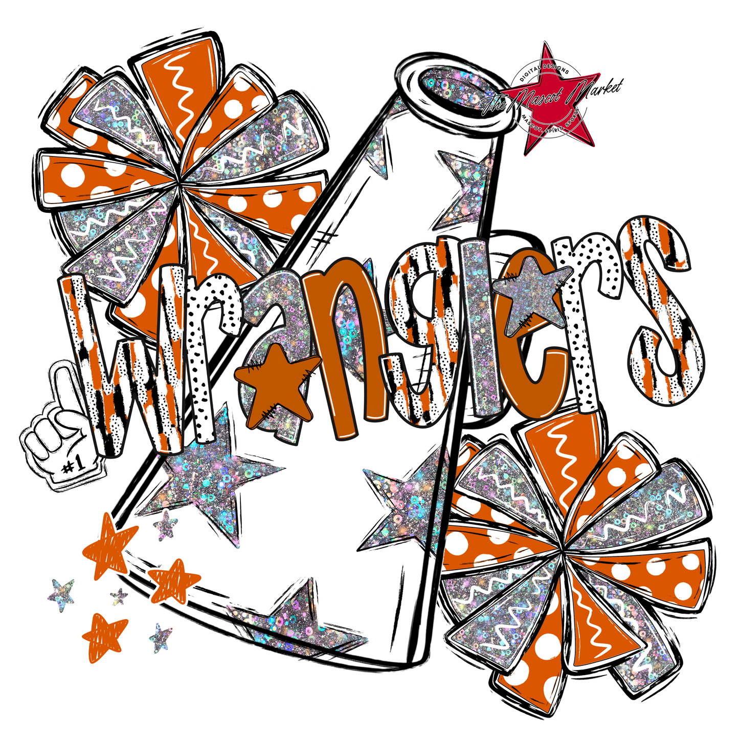 Wranglers Cheer Megaphone Scrape-Burnt Orange