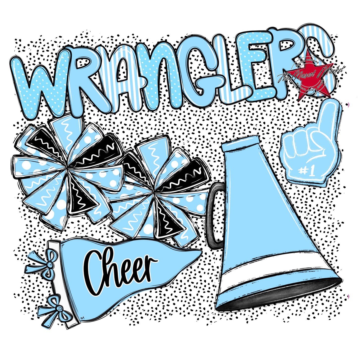Wranglers Cheer Spirit-Columbia Blue