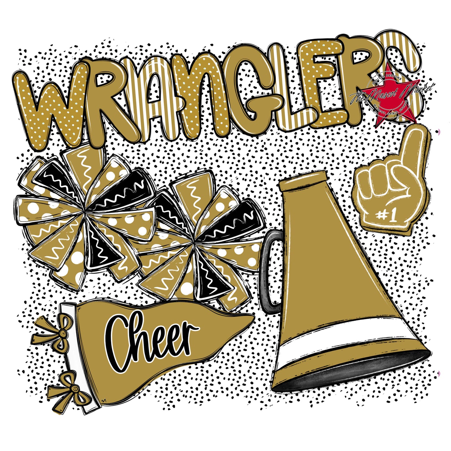 Wranglers Cheer Spirit-Gold
