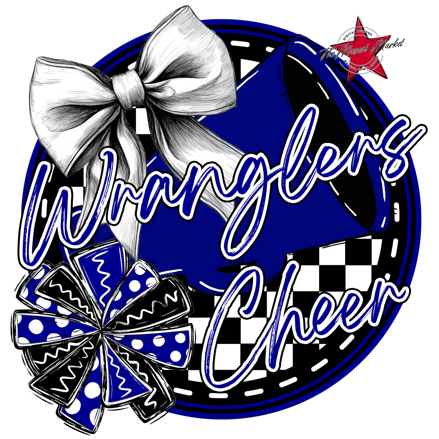 Wranglers Circle Cheer Design-Blue