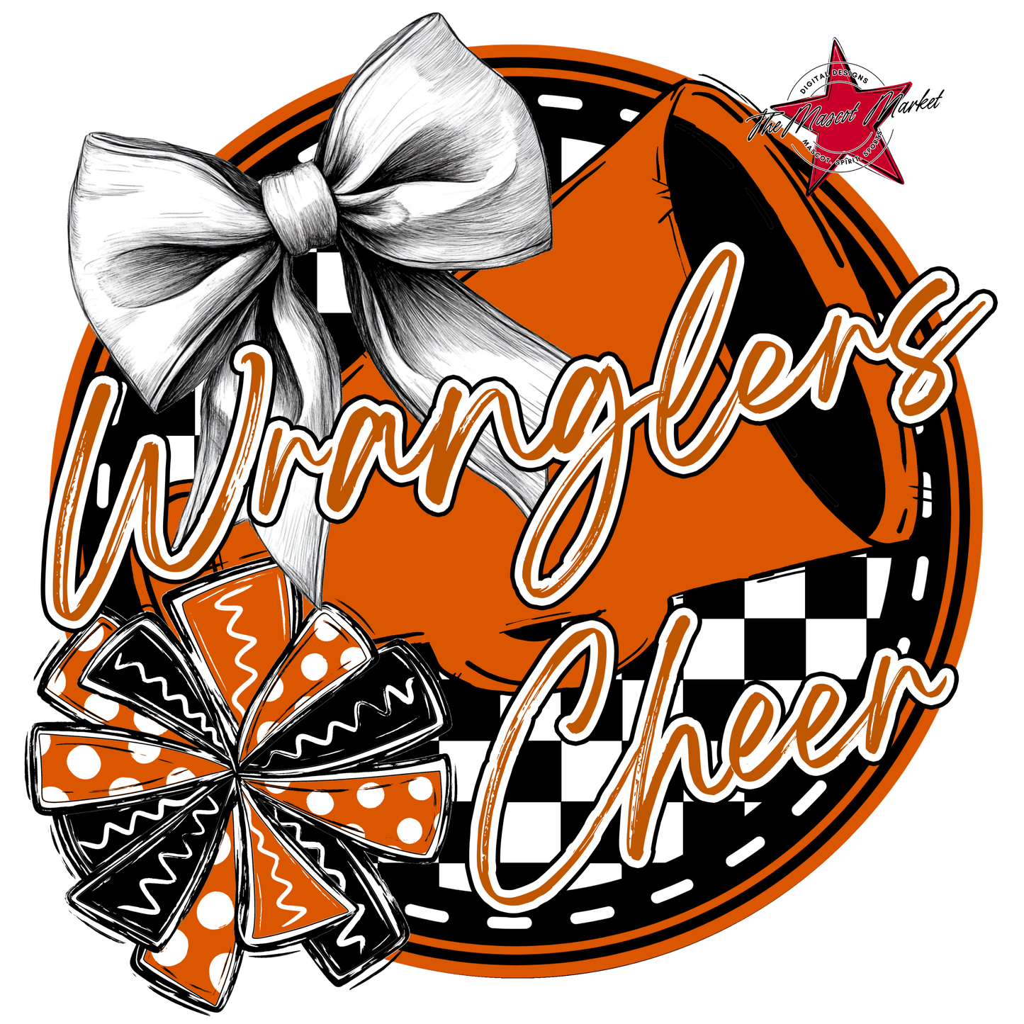 Wranglers Circle Cheer Design-Burnt Orange