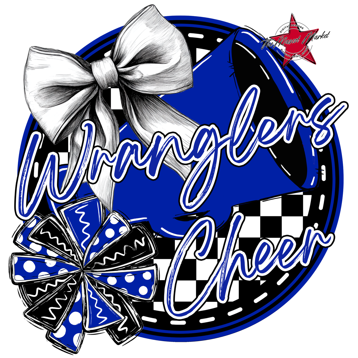 Wranglers Circle Cheer Design-Royal Blue