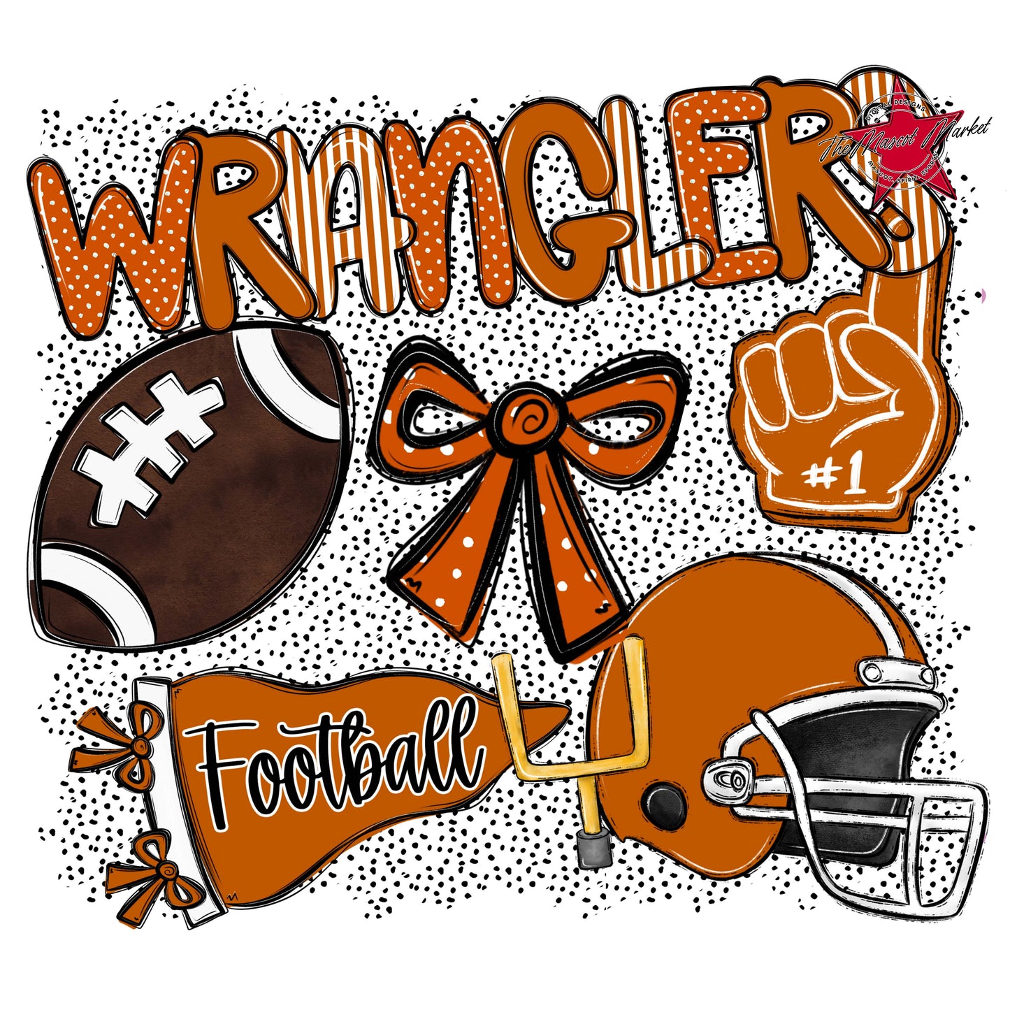 Wranglers Football Spirit-Burnt Orange