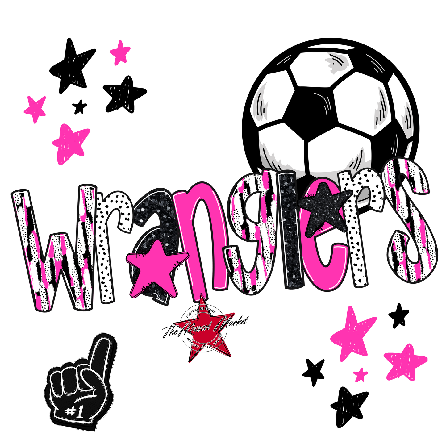 Wranglers Soccer Scrape-Pink