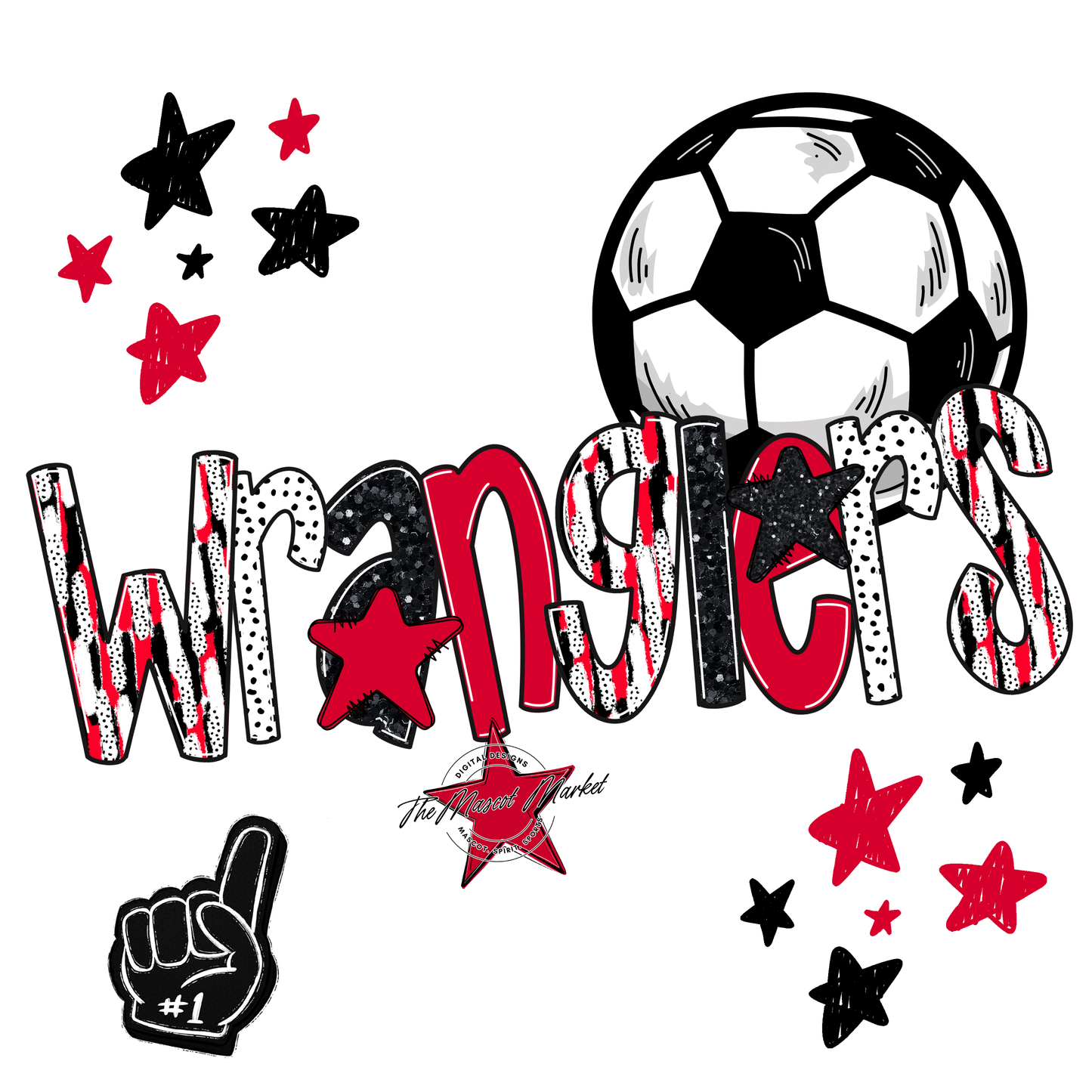 Wranglers Soccer Scrape-Red