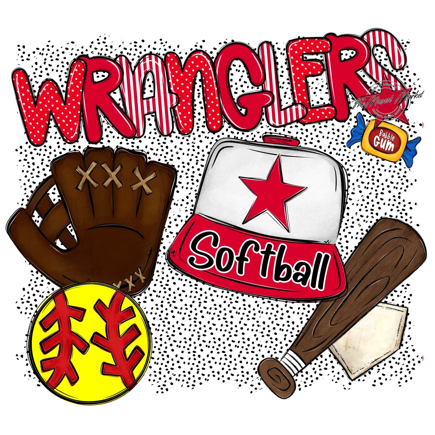 Wranglers Softball Spirit-Red