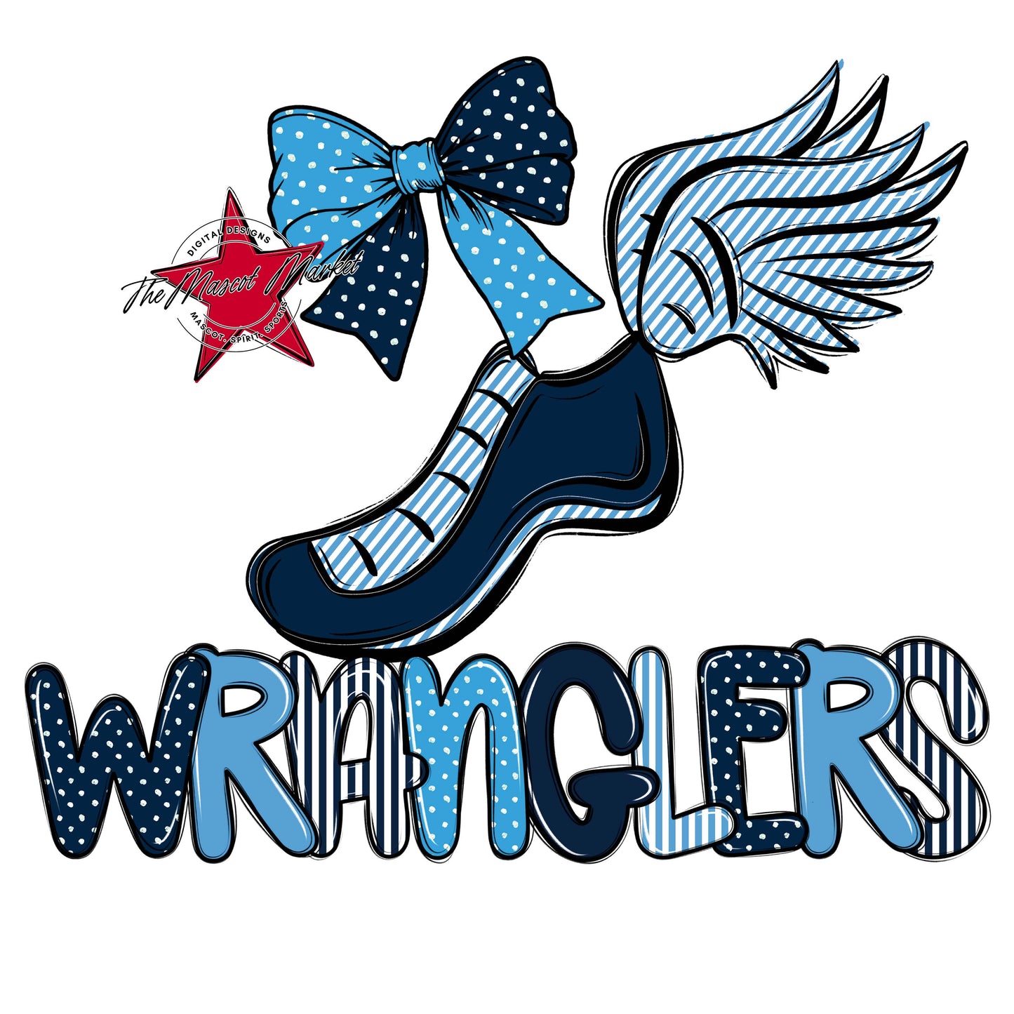 Wranglers Track Spirit Design-Navy & Carolina Blue
