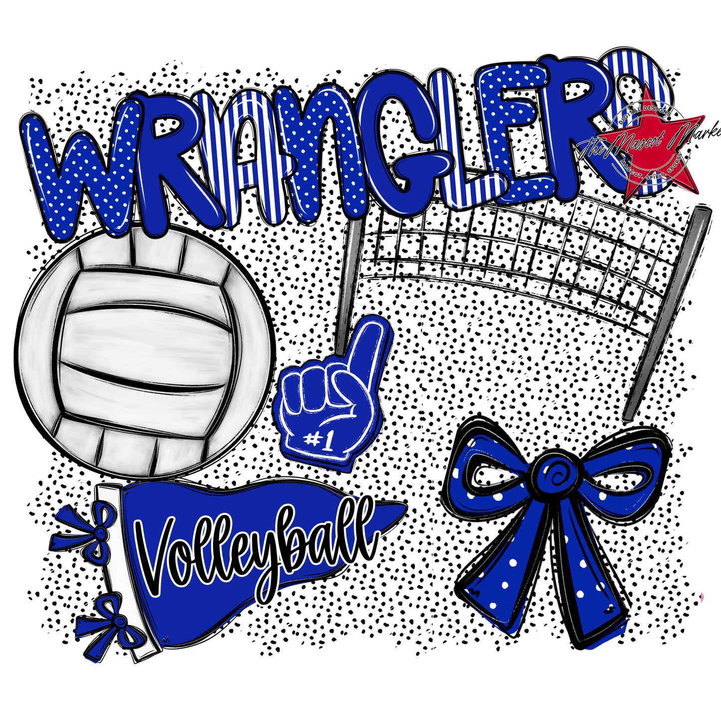 Wranglers Volleyball Spirit-Royal Blue
