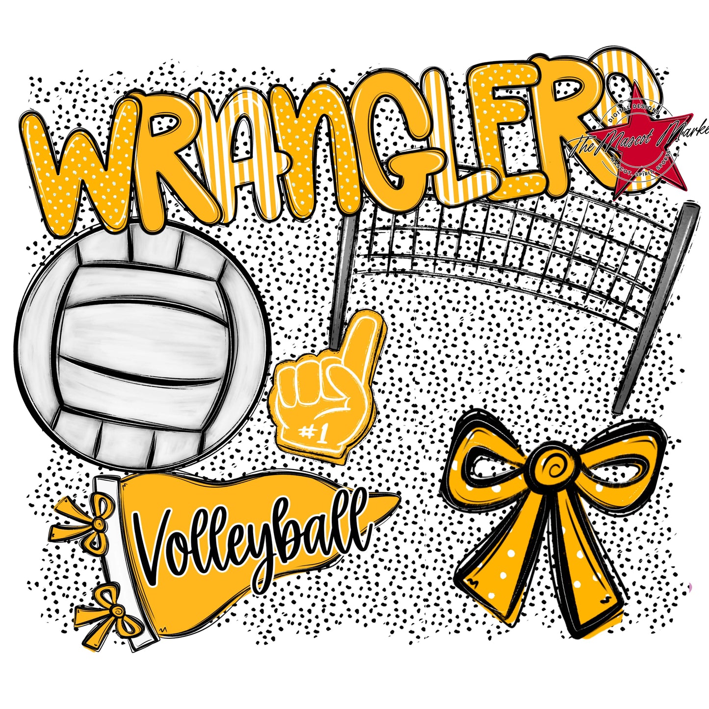 Wranglers Volleyball Spirit-Yellow