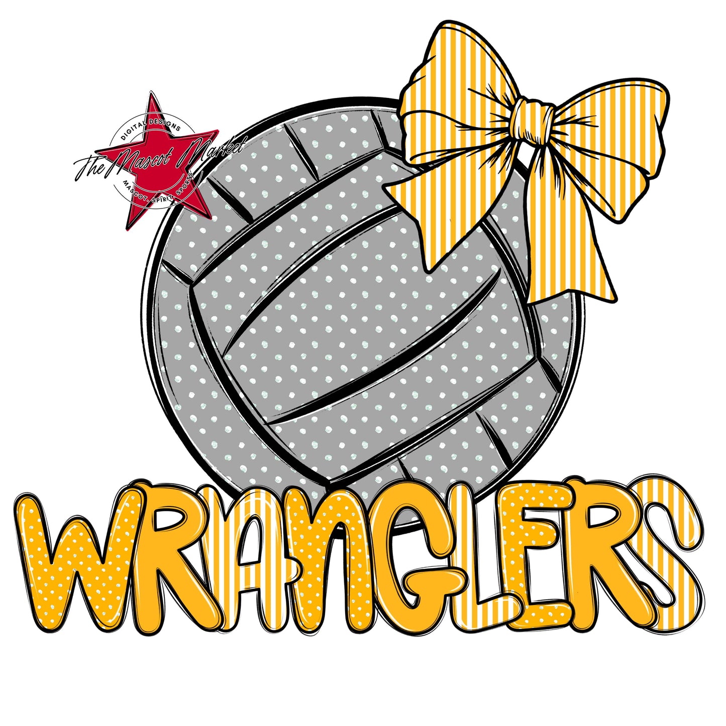 Wranglers Volleyball Spirit Design-Yellow