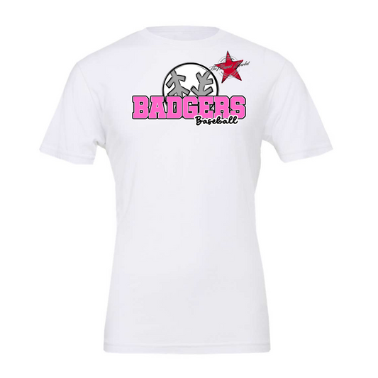 Badgers Varsity Baseball Design-Baby Pink