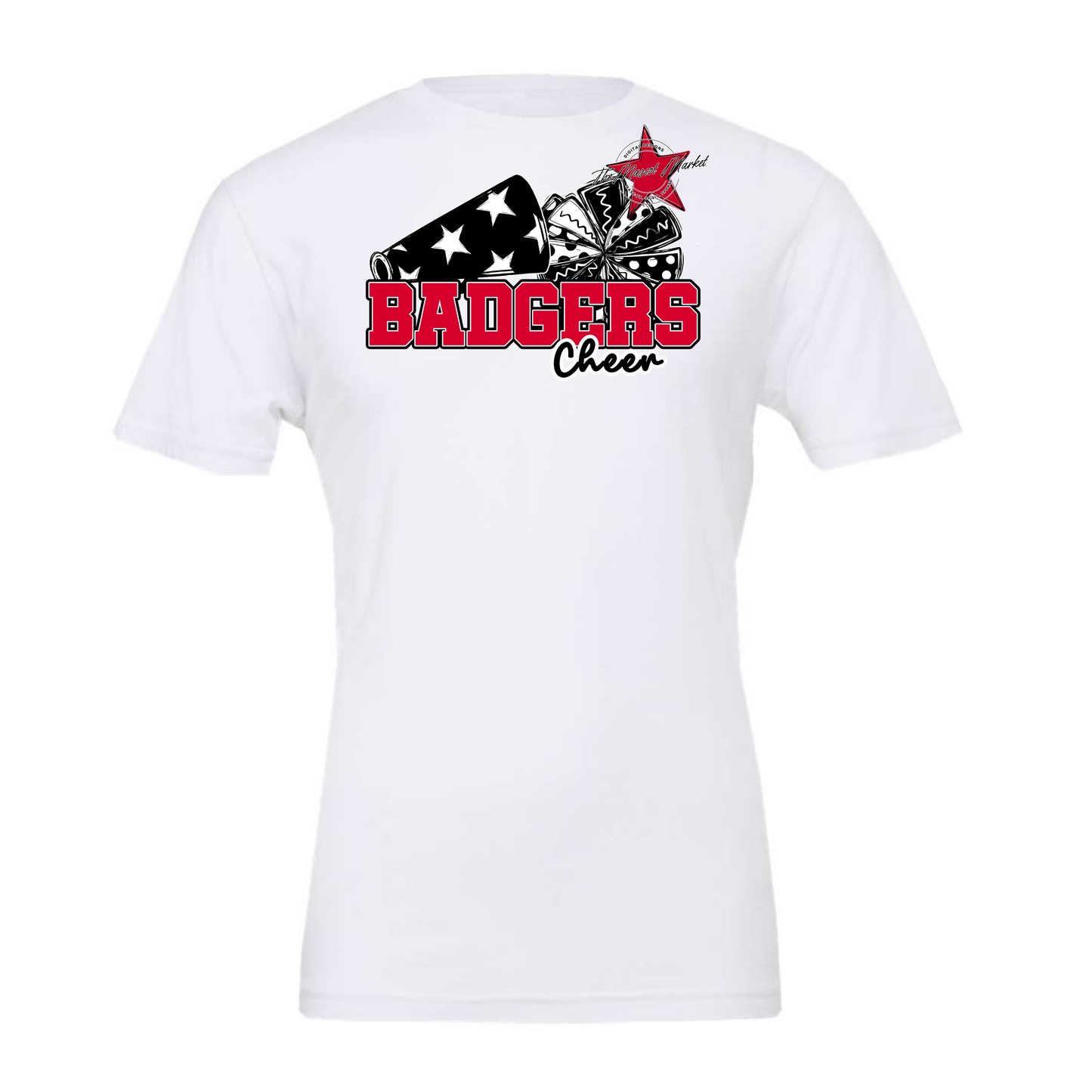 Badgers Doodle Cheer Design-Red
