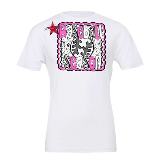 It's Baseball Season Dot Design-Baby Pink