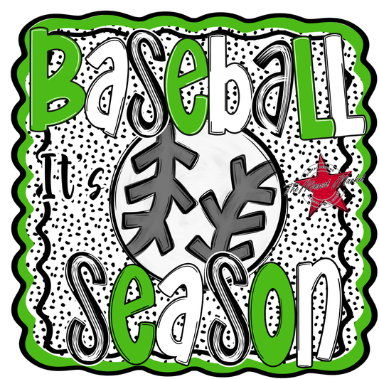 It's Baseball Season Dot Design-Bright Green