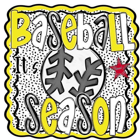 It's Baseball Season Dot Design-Bright Yellow