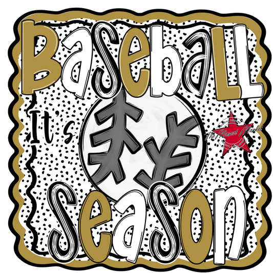 It's Baseball Season Dot Design-Gold
