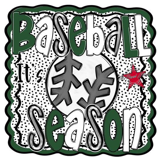 It's Baseball Season Dot Design-Green
