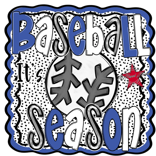 It's Baseball Season Dot Design-Off Blue