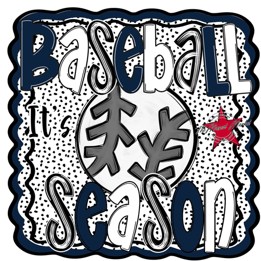 It's Baseball Season Dot Design-Navy