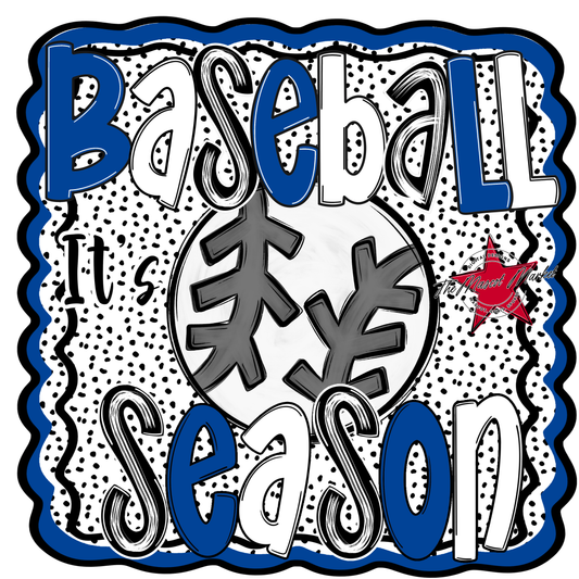 It's Baseball Season Dot Design-Off Blue 2
