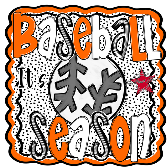 It's Baseball Season Dot Design-Orange