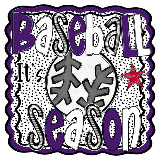It's Baseball Season Dot Design-Purple