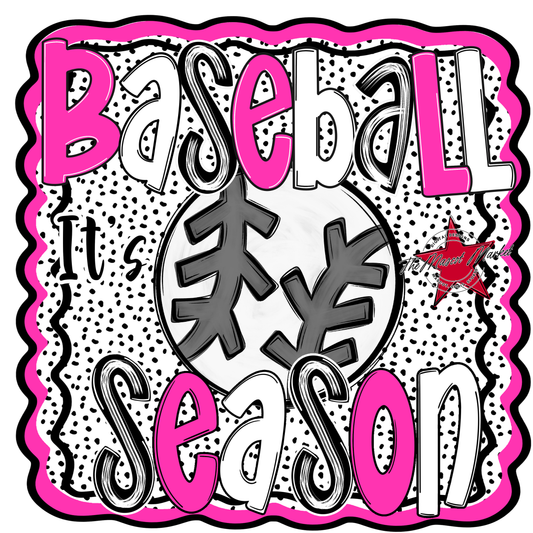 It's Baseball Season Dot Design-Pink