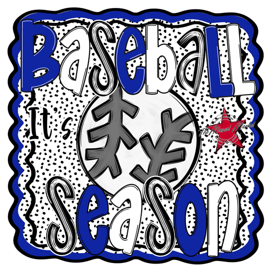 It's Baseball Season Dot Design-Royal Blue