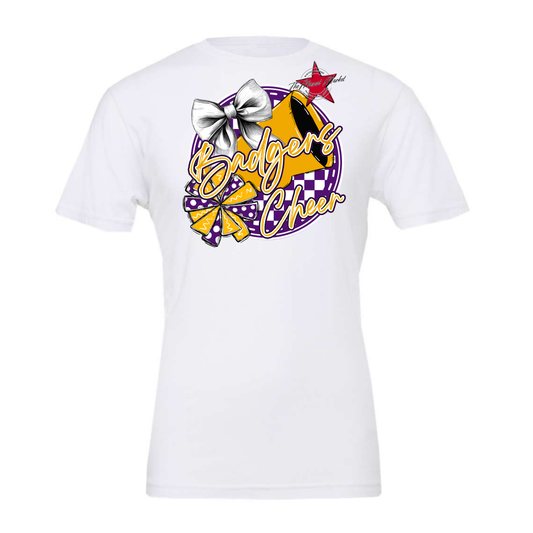 Badgers Circle Cheer Design-Purple-Yellow