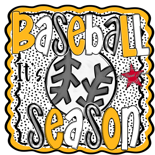 It's Baseball Season Dot Design-Yellow