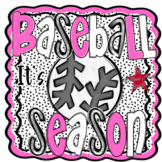 It's Baseball Season Dot Design-Baby Pink