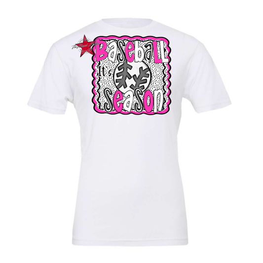 It's Baseball Season Dot Design-Pink