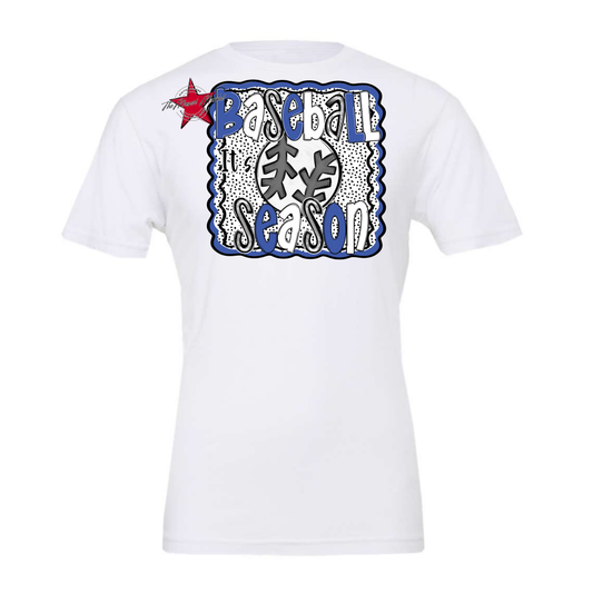 It's Baseball Season Dot Design-Off Blue