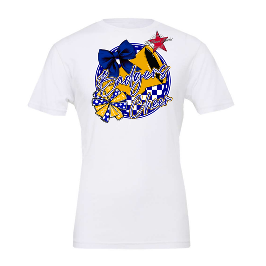 Badgers Circle Cheer Design-Blue-Yellow