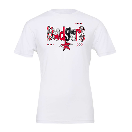 Badgers Brushstroke Alpha-Red-black