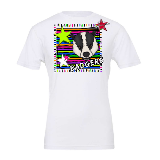 Badgers Mascot Line Frame Design-Neon
