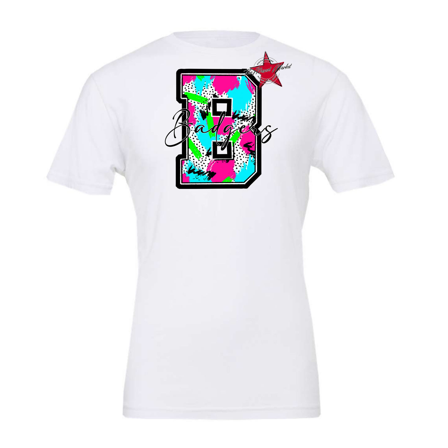 Badgers Alpha Paint Splat Design-Neon