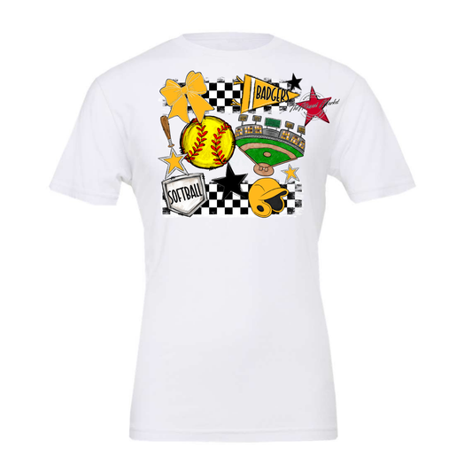 Badgers Softball Checkers Design-Yellow