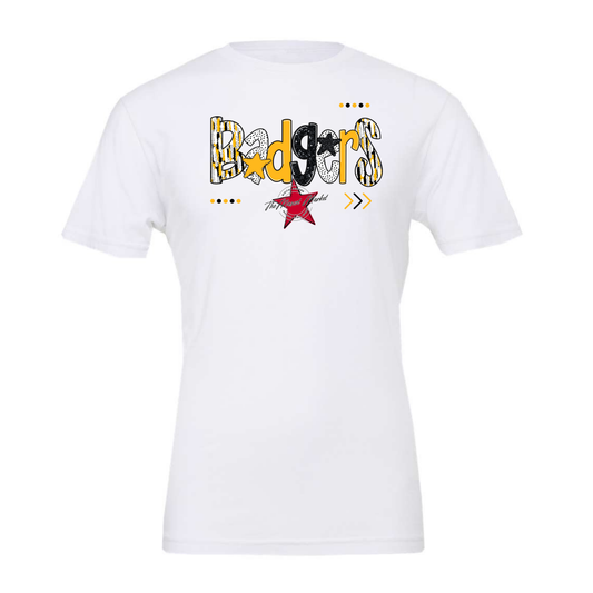 Badgers Brushstroke Alpha-Yellow-black