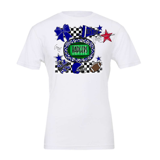Badgers Checkers Spirit Design-Royal Blue