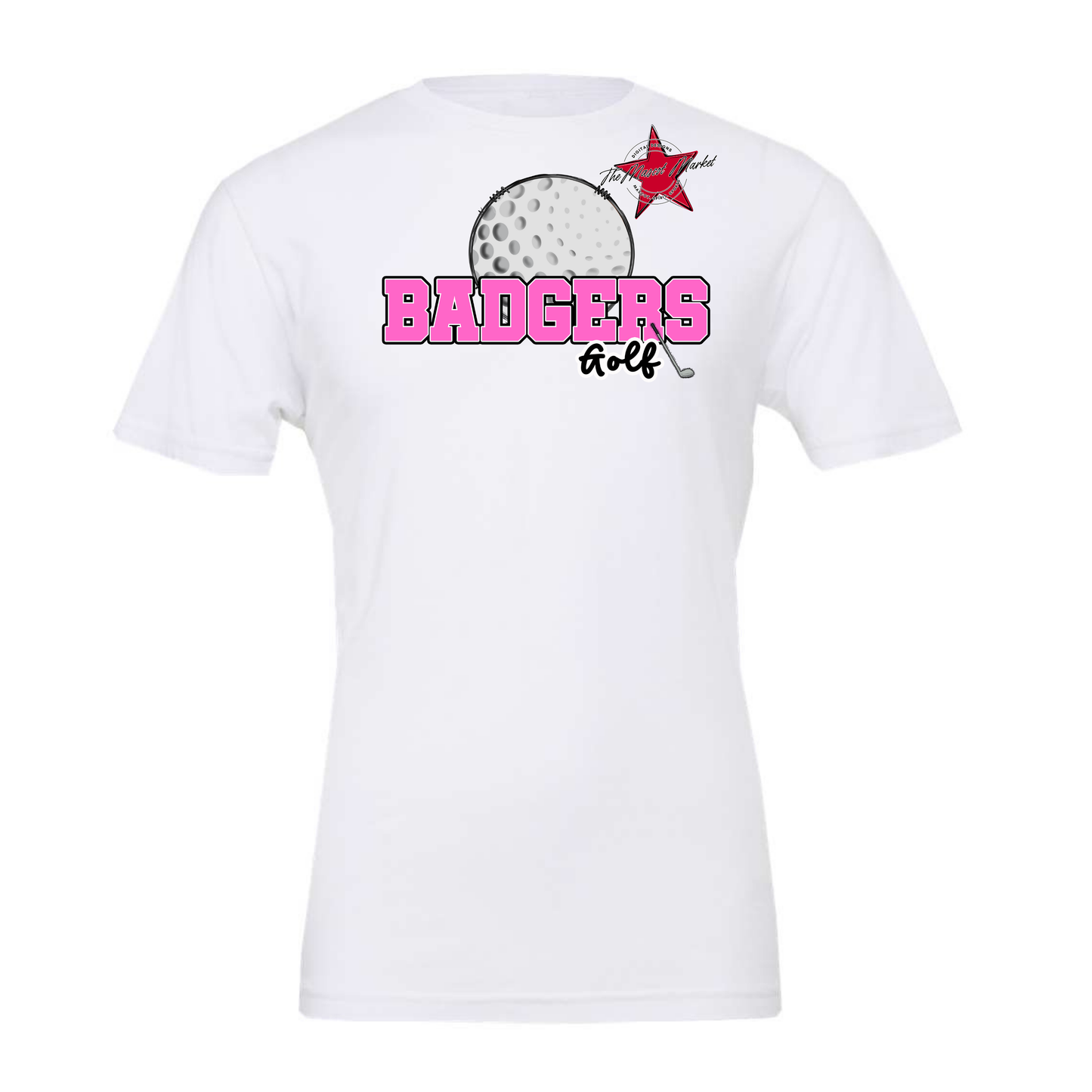 Badgers Varsity Golf Design-Baby Pink