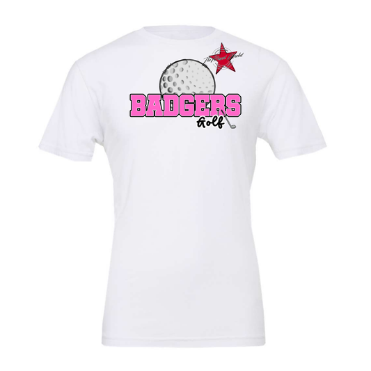 Badgers Varsity Golf Design-Baby Pink