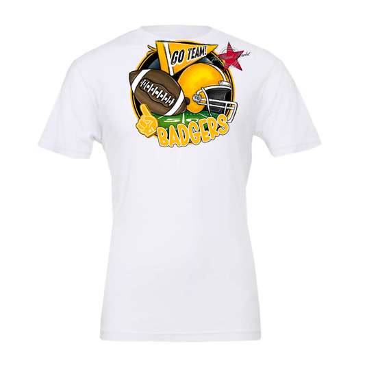 Badgers Circle Football Design-Yellow
