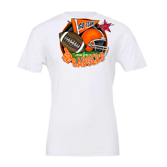 Badgers Circle Football Design-Orange
